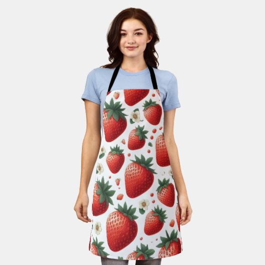 Tablier Motif fraise (Porté)