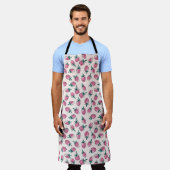 Tablier Motif fraise rose (Porté)