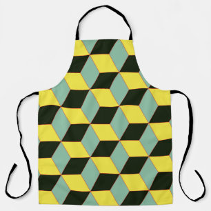 Tablier motif géométrique 3D de style vintage et transpare