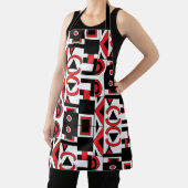 Tablier Motif géométrique Abstrait rouge noir (Insitu)