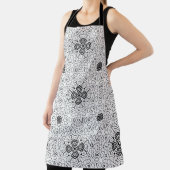 Tablier Motif géométrique blanc et noir (Insitu)