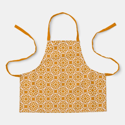 Tablier Motif géométrique blanc orange (Recto)