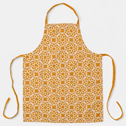 Tablier Motif géométrique blanc orange (Recto)