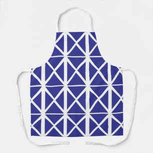 Tablier Motif géométrique bleu blanc