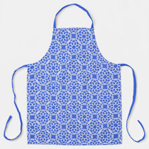 Tablier Motif géométrique bleu blanc sans couture