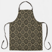 Tablier Motif géométrique doré et marron / Impression indi (Recto)