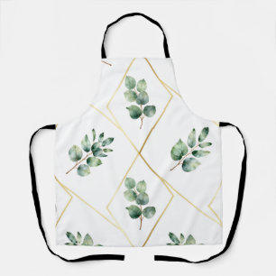 Tablier Motif géométrique doré eucalyptus