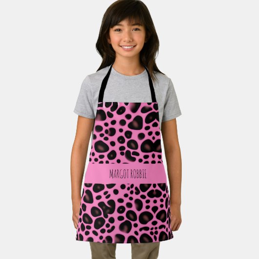 Tablier Motif géométrique en forme de léopard rose (Insitu)