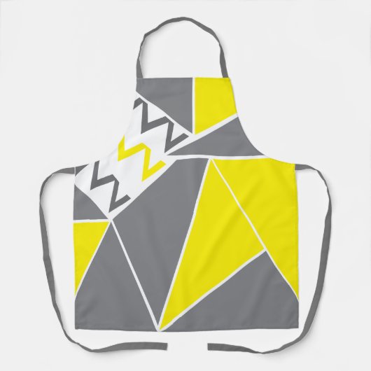 Tablier Motif géométrique Gris Jaune Chevron Gris (Recto)
