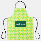 Tablier Motif géométrique jaune et vert vif (Recto)