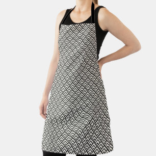 Tablier Motif géométrique noir et blanc