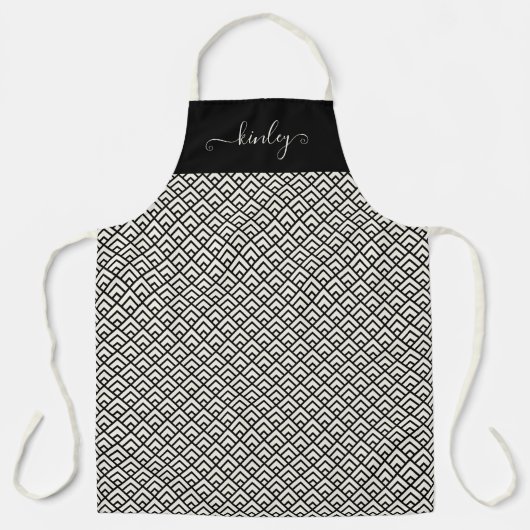 Tablier Motif géométrique noir et blanc (Recto)