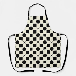 Tablier Motif géométrique noir et blanc avec cercles