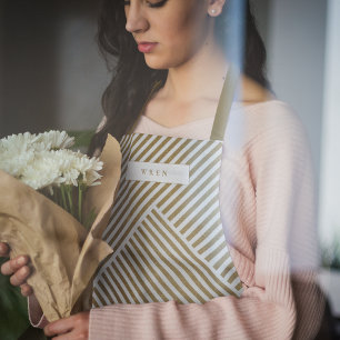 Tablier Motif géométrique or élégant luxe sophistiqué