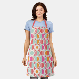 Tablier Motif géométrique rose orange