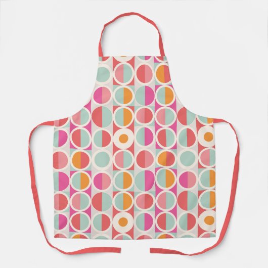 Tablier Motif géométrique rose orange (Recto)