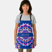 Tablier Motif géométrique rose violet mandala (Insitu)