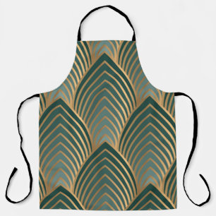 Tablier Motif géométrique transparent avec c doré et vert