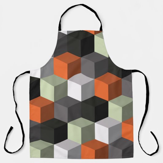Tablier Motif géométrique transparent avec cubes et volume (Recto)