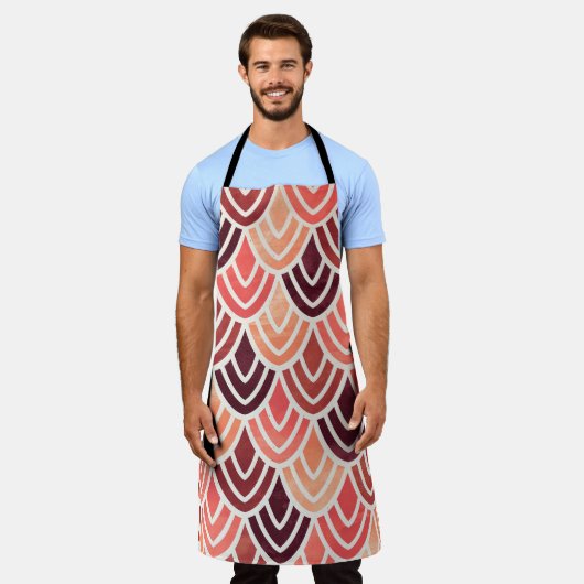 Tablier Motif géométrique transparent sur texture papier (Porté)