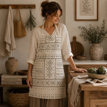 Motif géométrique tribal ivoire noir | Moderne Boh