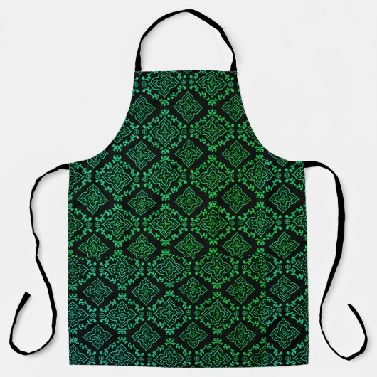 Tablier Motif géométrique vert / Impression indienne (Recto)