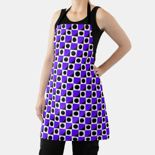 Tablier motif géométrique violet et noir
