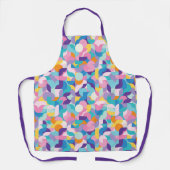 Tablier Motif géométrique violet et rose (Recto)