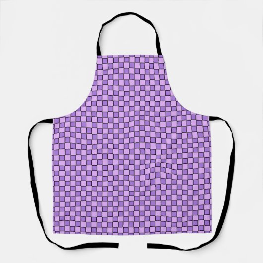 Tablier Motif Gingham à carreaux rose violet (Recto)