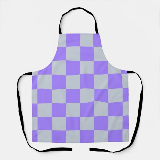 Tablier Motif Gingham à Carreaux Violets (Recto)