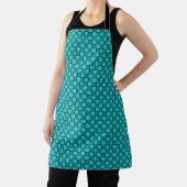 Tablier Motif Gingham Damier Noir Sarcelle (Insitu)