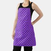 Tablier Motif Gingham Damier Noir Violet (Insitu)