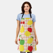 Tablier Motif Gingham de Fruits Mignons (Porté)