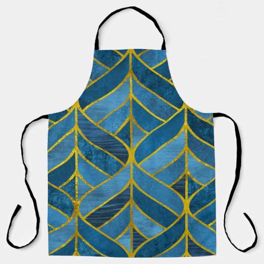 Tablier Motif Gold Blue Grunge (Recto)