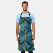 Tablier Motif Gold Blue Grunge (Porté)