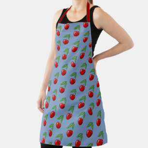 Tablier Motif graphique de cerises rouges partout sur fond