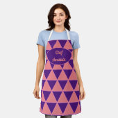 Tablier Motif graphique moderne triangle avec nom (Porté)