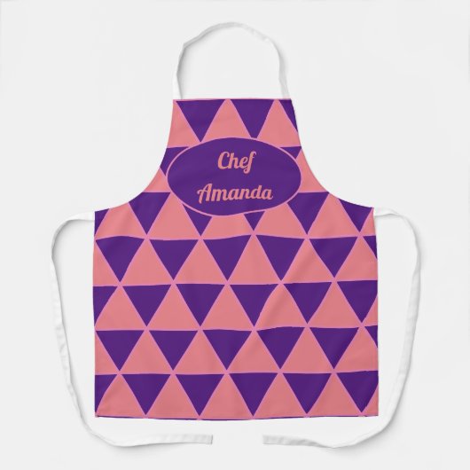 Tablier Motif graphique moderne triangle avec nom (Recto)