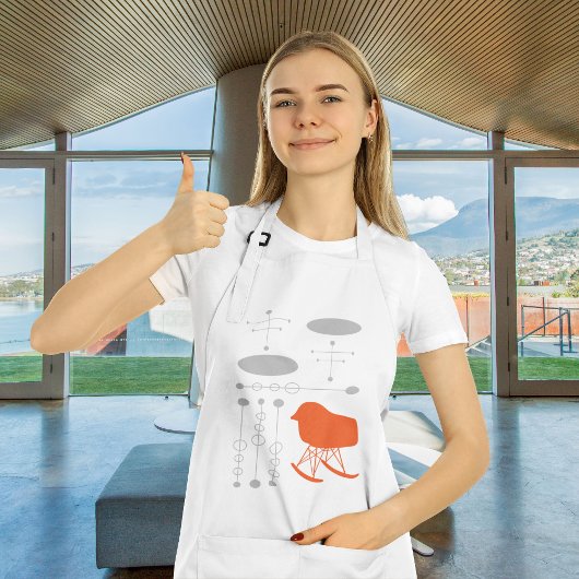 Tablier Motif gris du milieu du siècle Silhouette