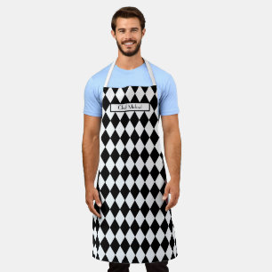 Tablier Motif Harlequin DIY Couleurs Noir Blanc SV