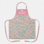 Tablier Motif Herringbone moderne - Or bleu rose (Recto)