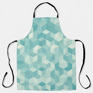 Tablier Motif Hexagonal bleu clair transparent