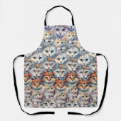 Tablier Motif hexagonal de visages de chat (Recto)
