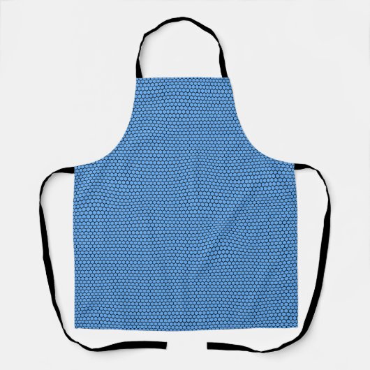 Tablier Motif Hexagone Noir Bleu (Recto)