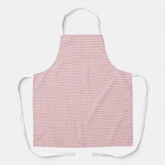 Tablier Motif Hexagone Rouge Blanc (Recto)