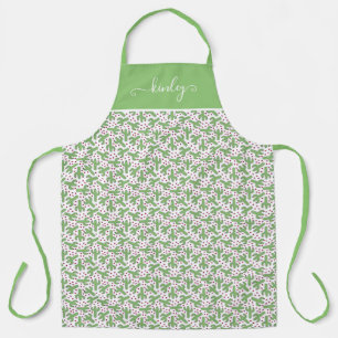 Tablier Motif illustré de cactus et de fleurs roses