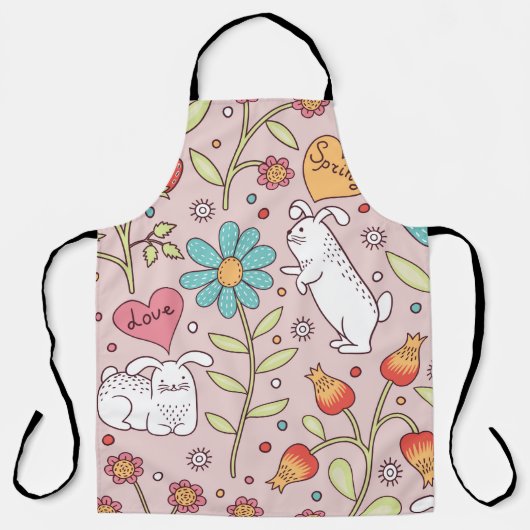 Tablier Motif impeccable avec lapins (Recto)