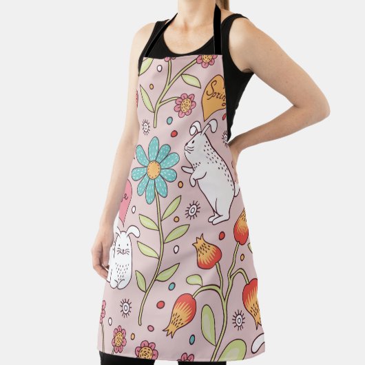 Tablier Motif impeccable avec lapins (Insitu)