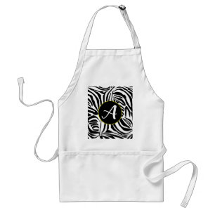 Tablier Motif Imprimé Zèbre Noir et Blanc Audacieux