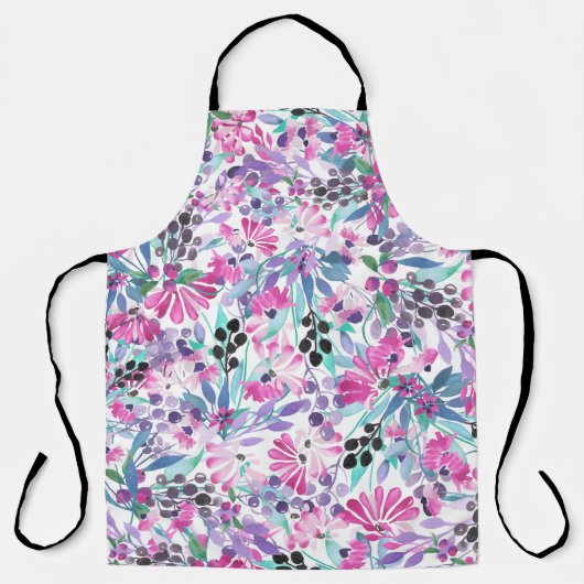 Tablier Motif incomparable de fleurs et de baies violettes (Recto)